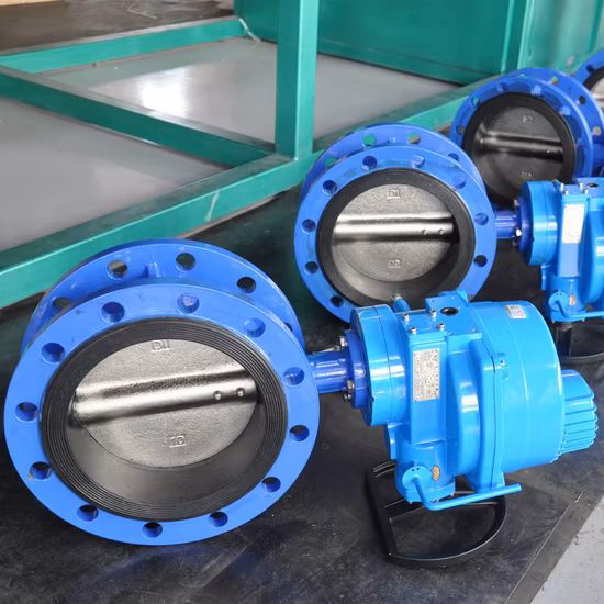 Konzentrische elektrische Absperrklappe aus duktilem Gusseisen mit weicher Dichtung zur Durchflussregelung, China Tianjin Ots